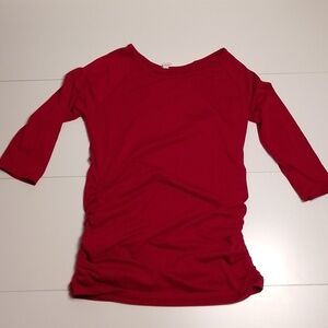 Pink  blush maternity top cinched sides to expand with belly magenta small